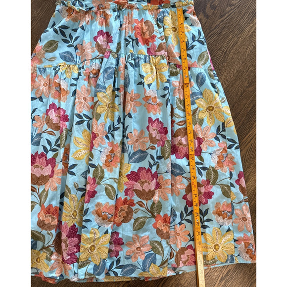 Vince Camuto Dress Womens 12 Blue Floral Halter Neck Fit and Flare Lined Pockets - Picture 6 of 12